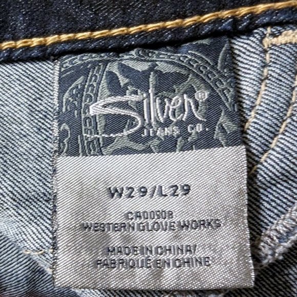 Silver Suki Jeggings Blue Jeans Indigo Denim Stretch 29x29 Embroidered Back Pock - Picture 10 of 11